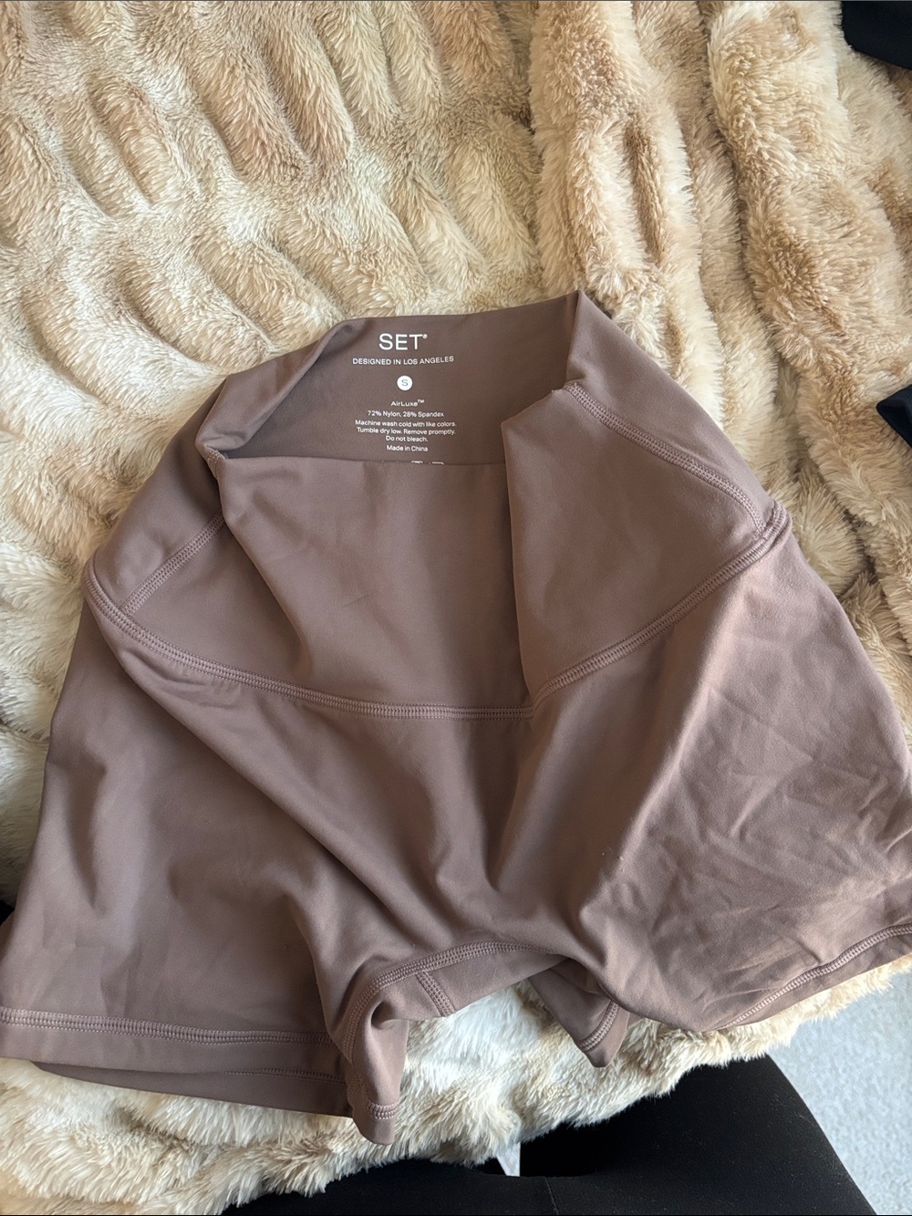 SET High-Waist Active Shorts in Mauve Taupe